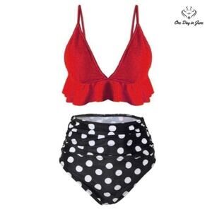 SS Queen Ruffle High Waist Bikini Swimsuit Size XXL